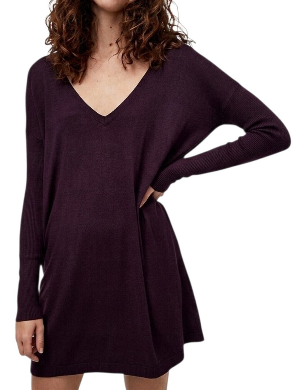 Aritzia Wilfred Free Gail Dress Women Small Purple V Neck Minimalist